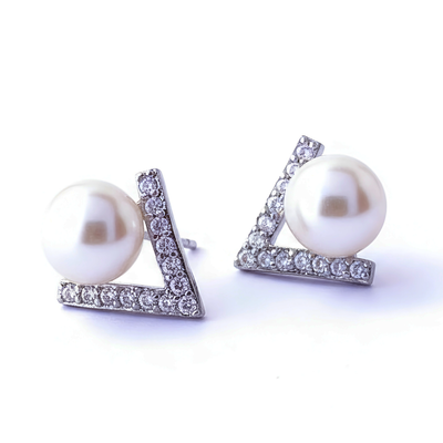 WEDDING PEARL Studs Silver