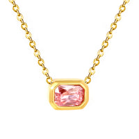 DIAMOMND BOX Necklace - PINK