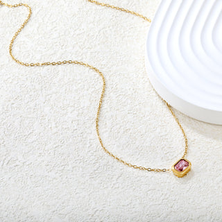 DIAMOMND BOX Necklace - PINK