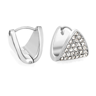 TRIANGLE Earring /Huggies Doubleside Silver