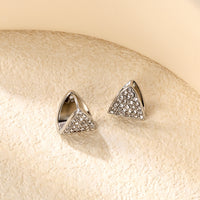 TRIANGLE Earring /Huggies Doubleside Silver