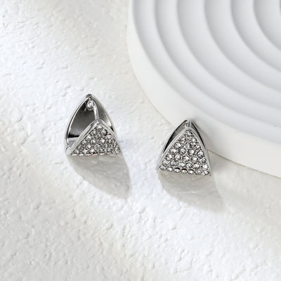 TRIANGLE Earring /Huggies Doubleside Silver