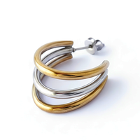 TRIPLETS L Earring / Hoops