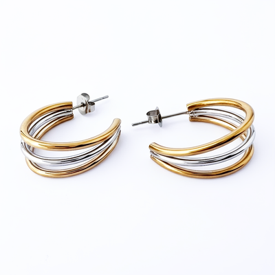 TRIPLETS L Earring / Hoops