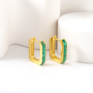 GEOMETRIC Earring / Hoops GREEN