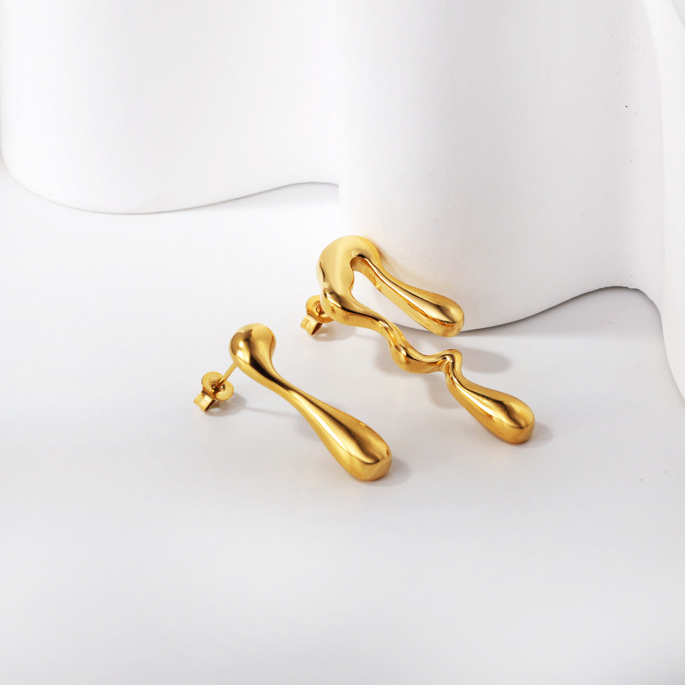 MELTING STEEL Earring /Studs