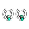 BULVARI Earring / Hoops GREEN-Silver
