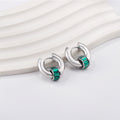 BULVARI Earring / Hoops GREEN-Silver