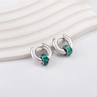 BULVARI Earring / Hoops GREEN-Silver