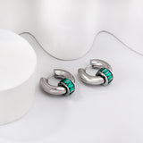 BULVARI Earring / Hoops GREEN-Silver
