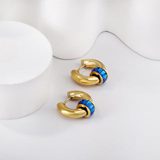 BULVARI  Earring /Hoops BLUE-Gold